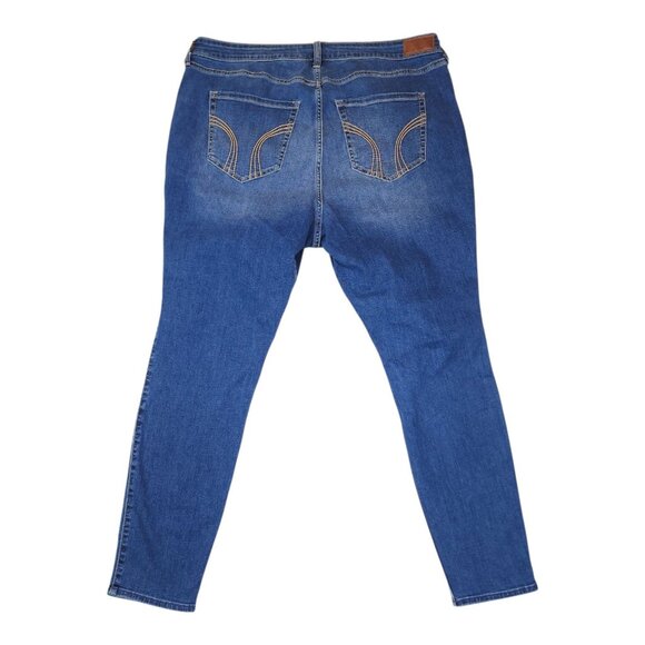 Hollister Curvy High-Rise Super Skinny Jeans 20R Jeggings Distressed Denim Women - Picture 1 of 10
